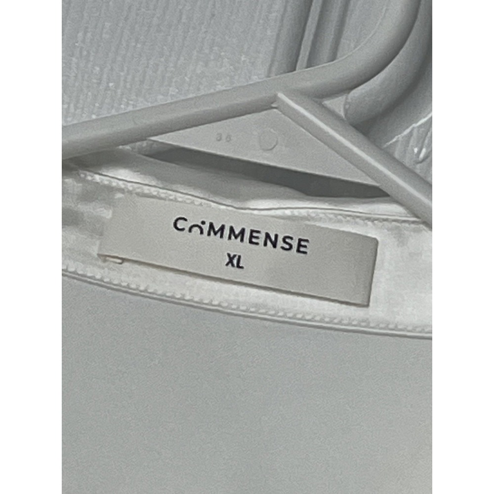 Commense XL Satin‎ Cowl Neck Blouse Ivory White Quiet Luxury Office Chic Top - Picture 4 of 9